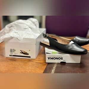 Women’s size 8 black sling back shoes- NEW in box